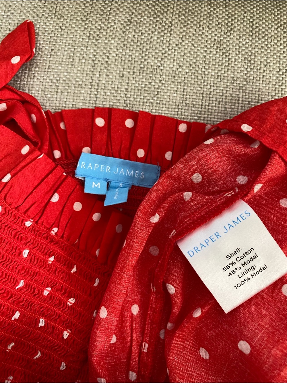 NWOT Draper James Red Polka Dot Tiered Midi Sundress - Picture 3 of 3